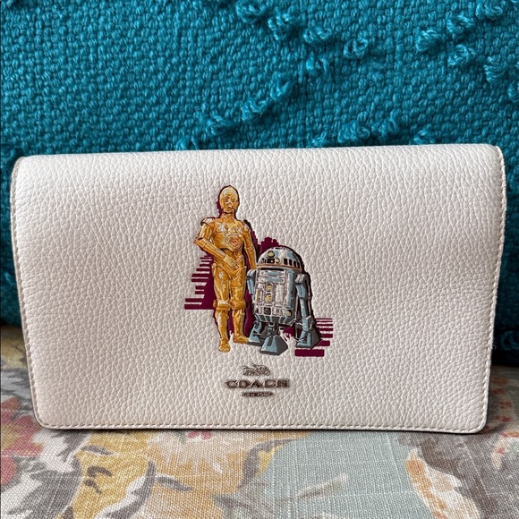 Coach White Star Wars Envelope Crossbody with R2D2 & 3CPO - Picture 1 of 9